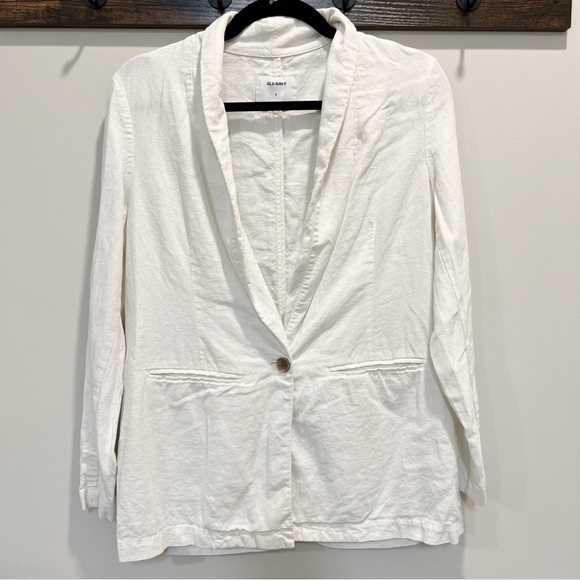 Old Navy Jackets & Blazers - Old Navy White Linen Blend Blazer